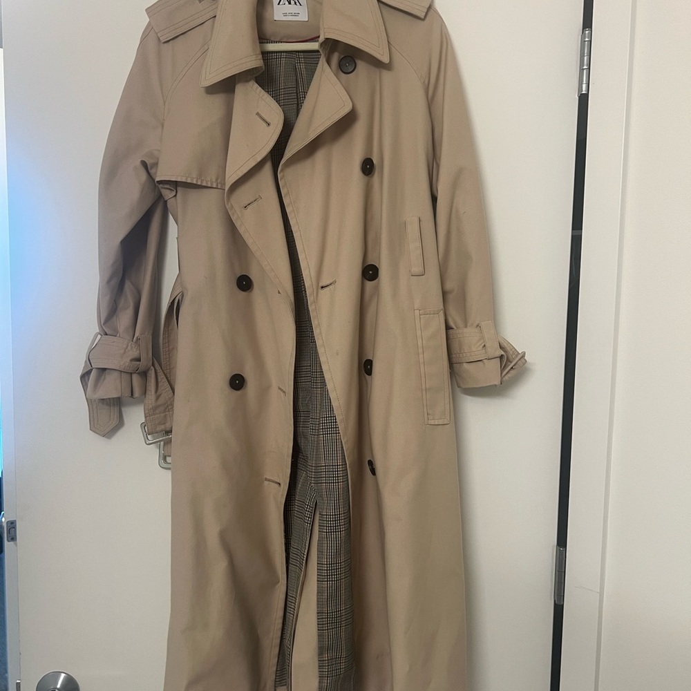 Tan Double-Breasted Trench Coat